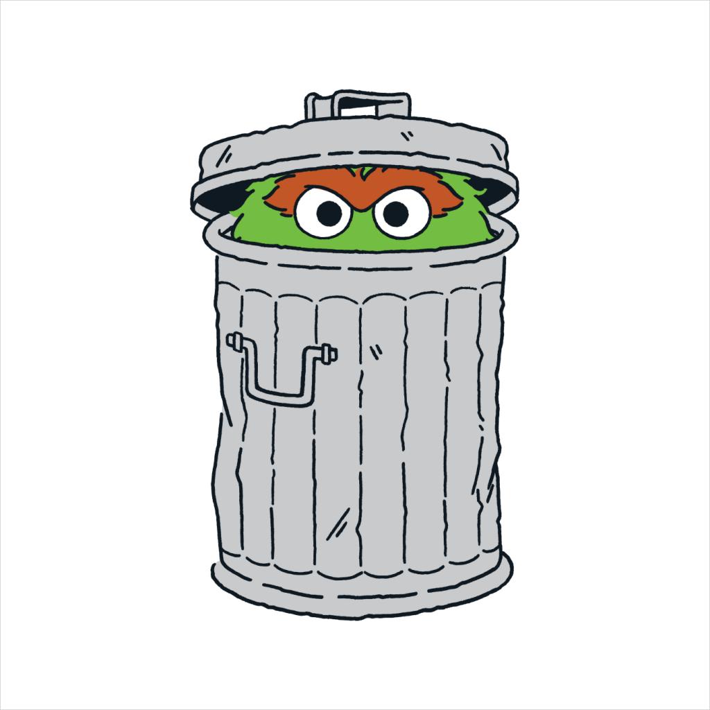 Sesame Street Oscar The Grouch Trash Can Men's Sweatshirt-ALL + EVERY