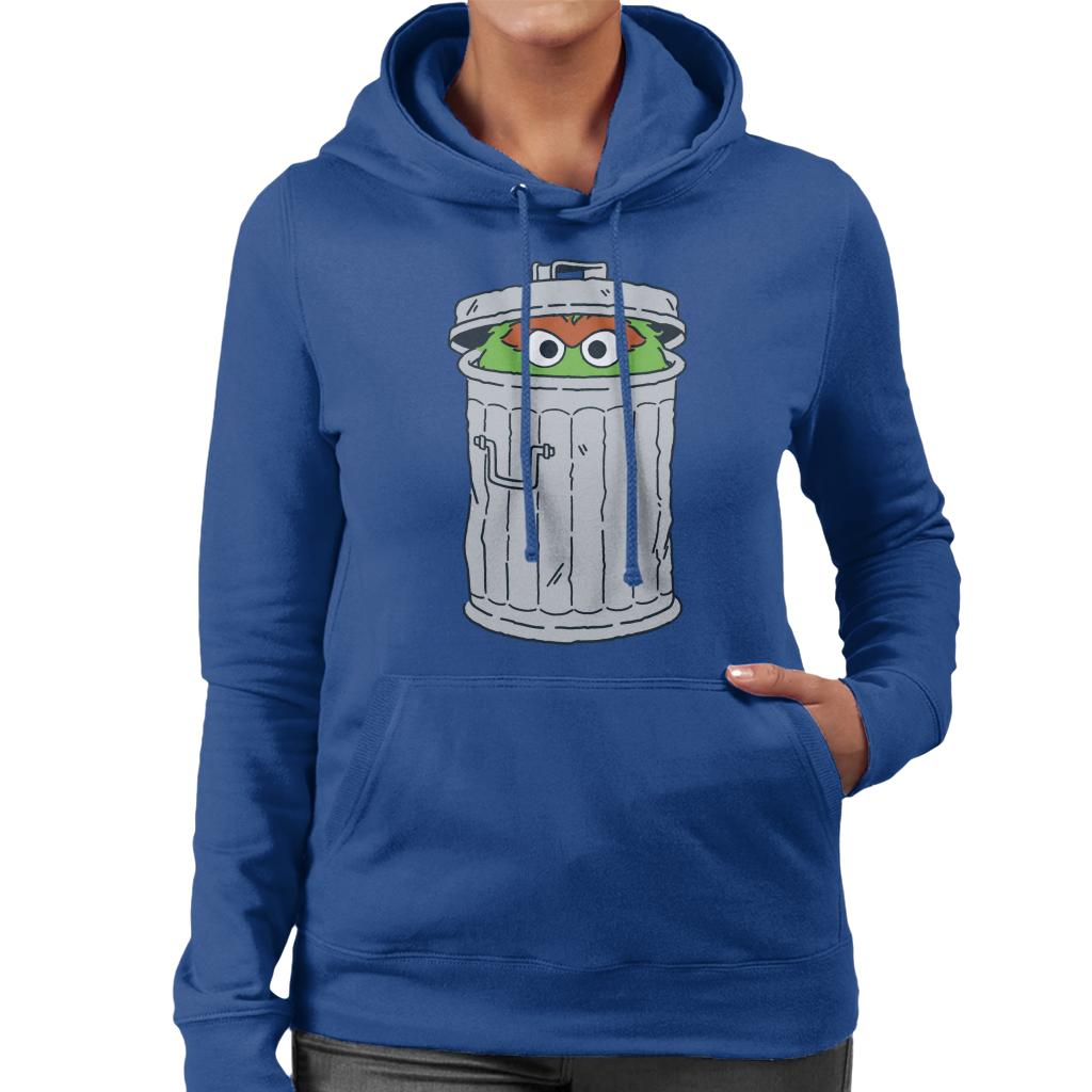 Sesame Street Oscar The Grouch Trash Can Women's Hooded Sweatshirt-ALL + EVERY
