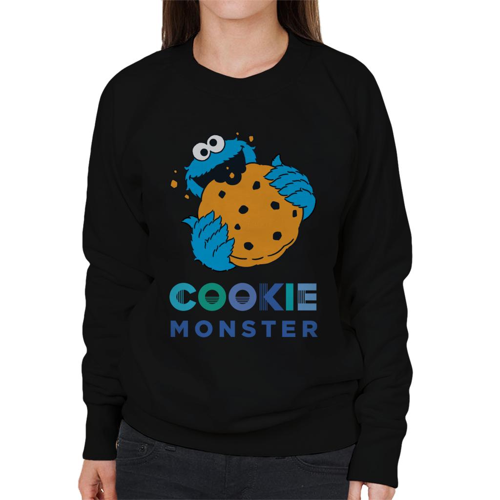 Sesame Street Big Cookie Monster Women's Sweatshirt-ALL + EVERY