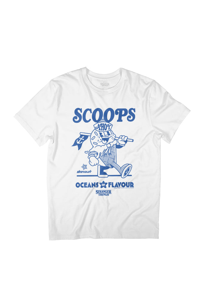 Stranger Things Scoops Ahoy Blue Ice Cream Parlor Women's Relaxed Fit T-Shirt-ALL + EVERY