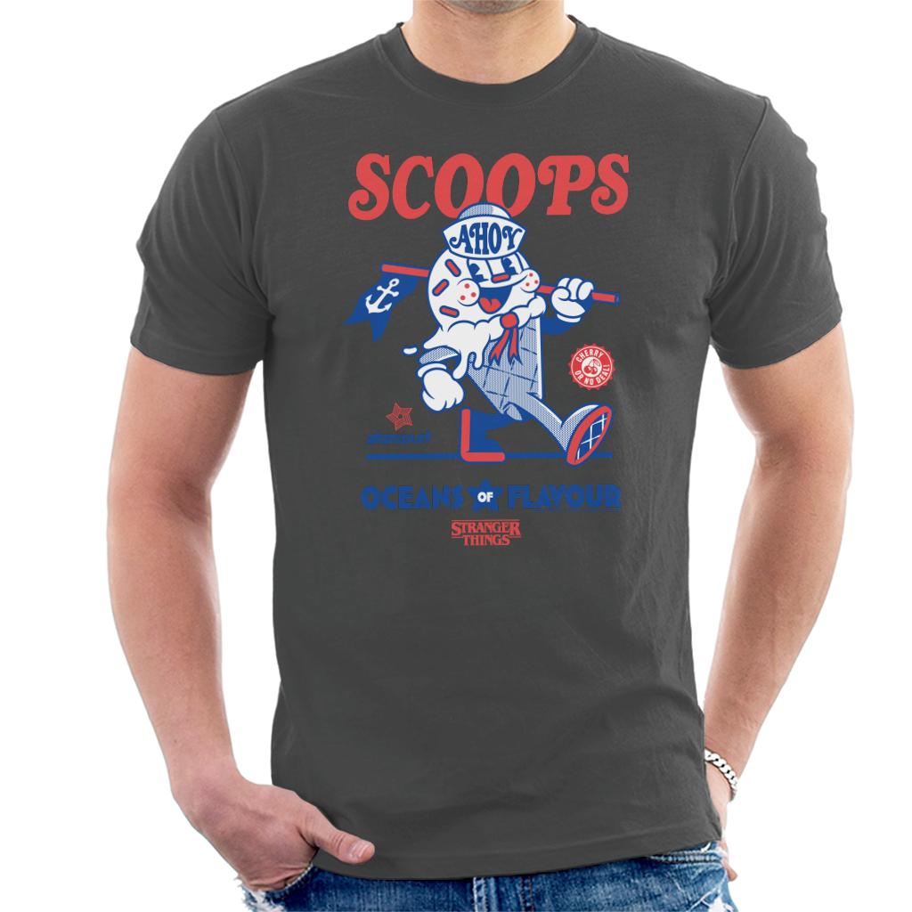 Stranger ThingsScoops Ahoy Red Blue Ice Cream Parlor Men's T-Shirt