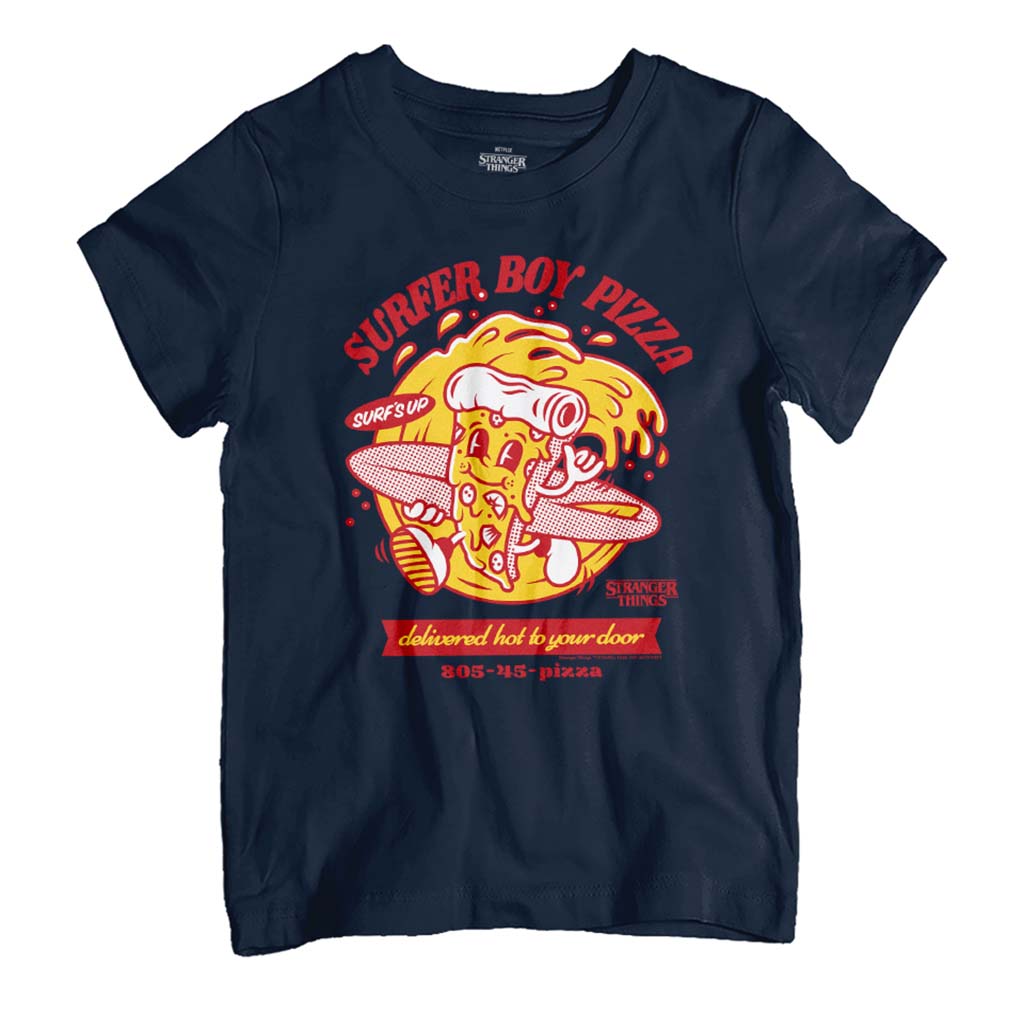 Stranger Things Surfer Boy Pizza Delivered Hot Surf's Up Kid's T-Shirt-ALL + EVERY