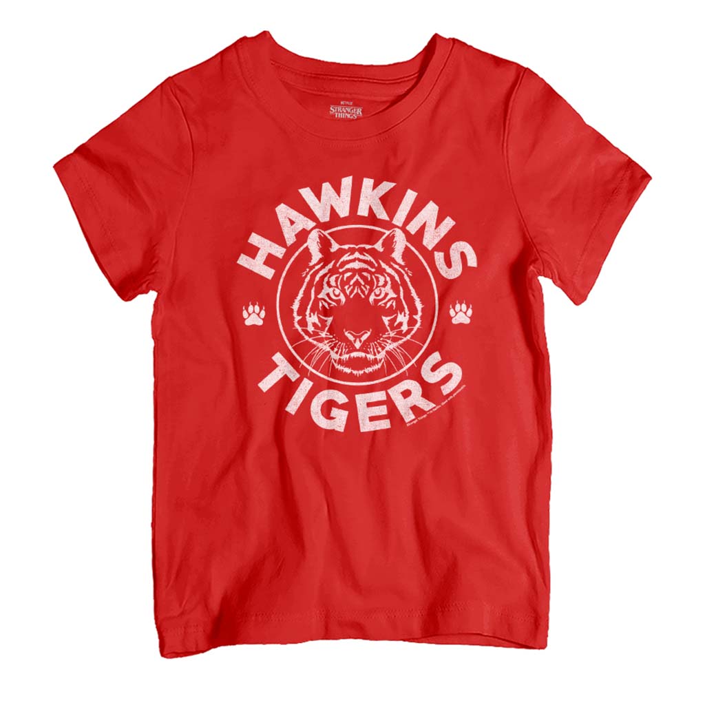 Stranger Things Hawkins Tigers Paws White Logo Kid's T-Shirt-ALL + EVERY