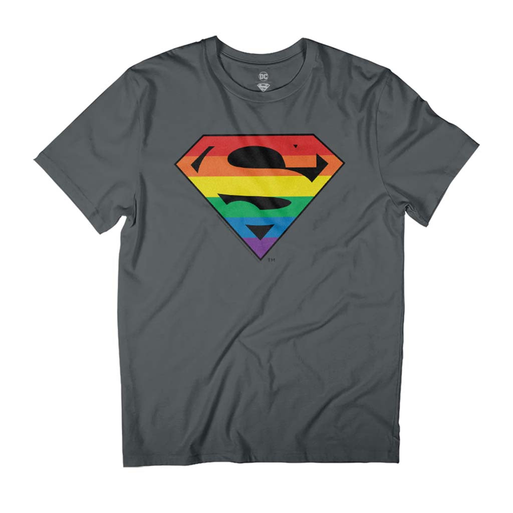 Superman Rainbow Logo Pride Men's T-Shirt-ALL + EVERY