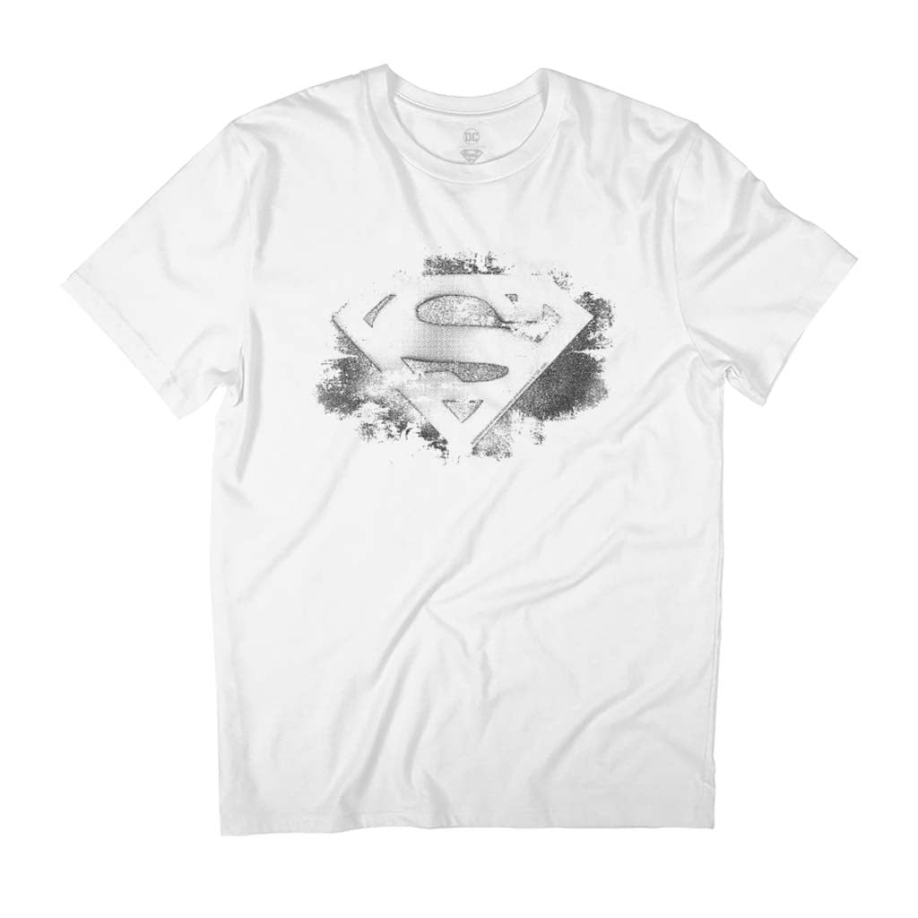 Superman Faded Black And White Logo Men's T-Shirt