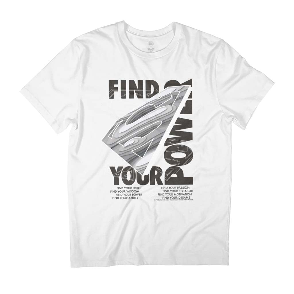 Superman Find Your Power Men's T-Shirt-ALL + EVERY