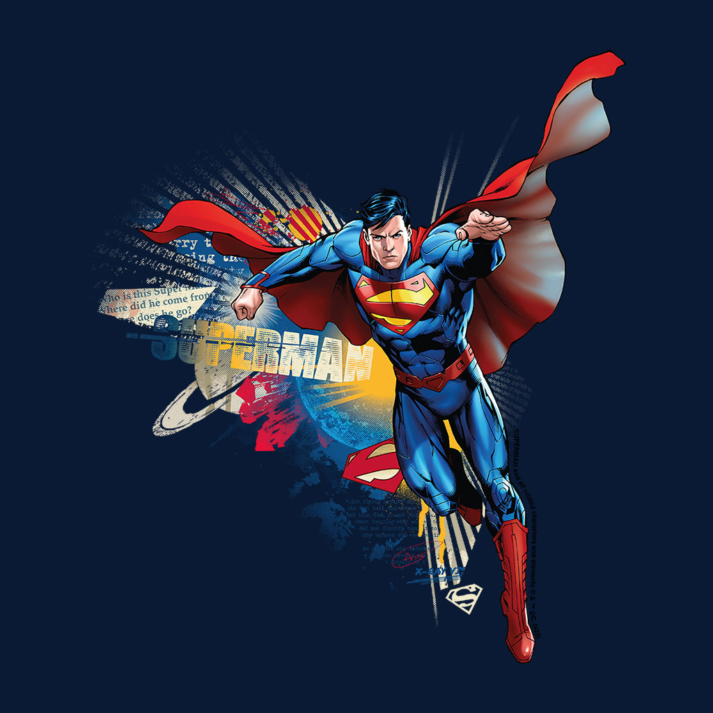 Superman Comic Book Superman Taking Flight Men's T-Shirt-ALL + EVERY