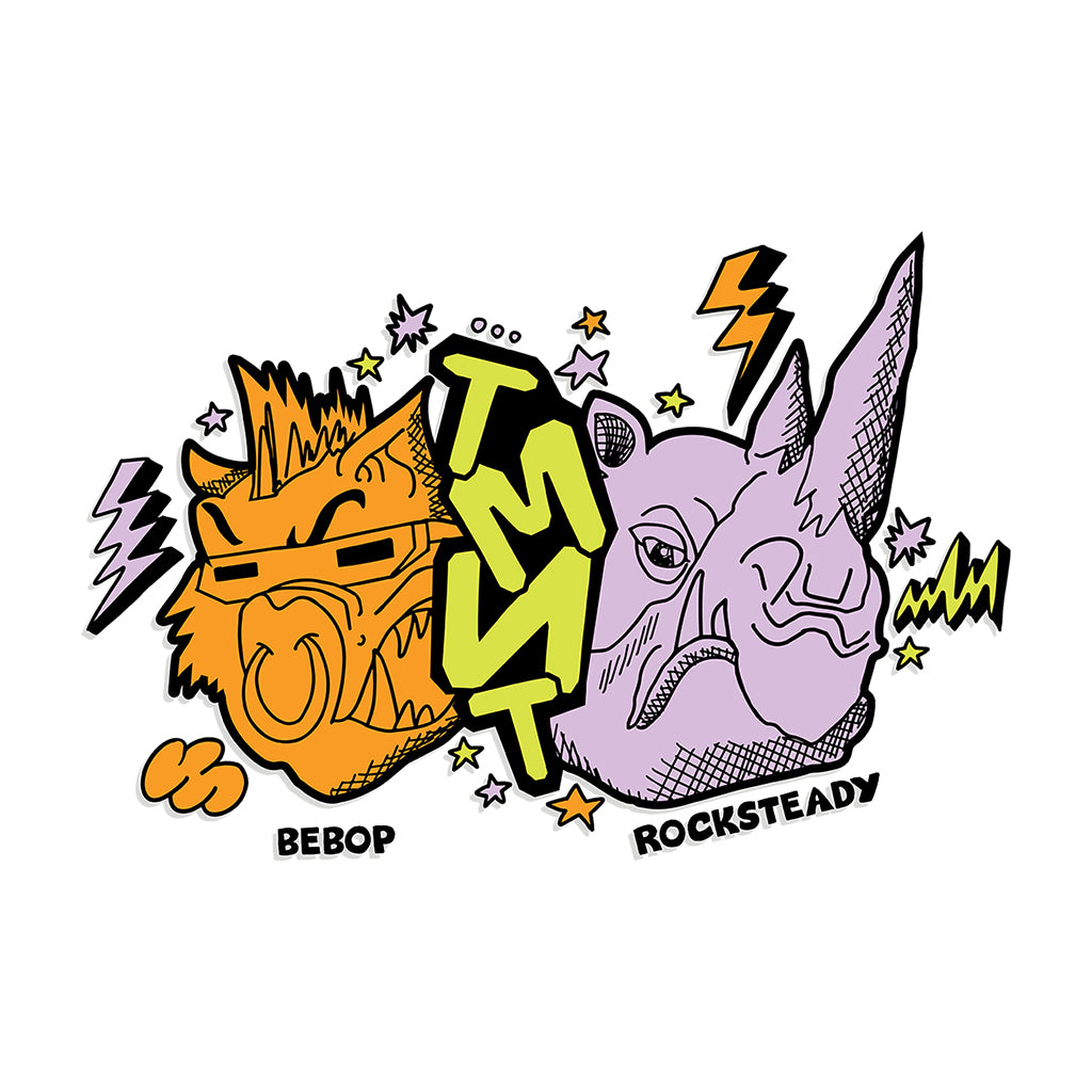 Teenage Mutant Ninja Turtles Bebop And Rocksteady Sketch Men's T-Shirt-ALL + EVERY