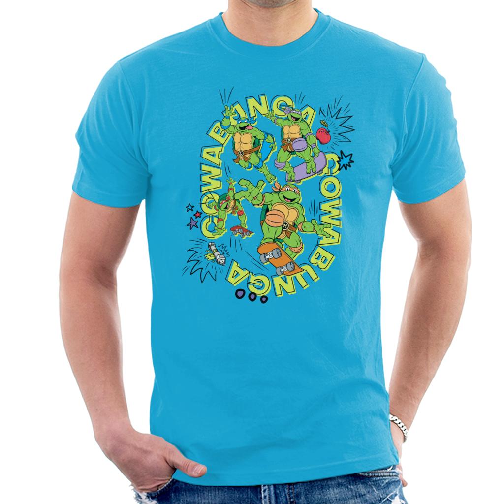 Teenage Mutant Ninja Turtles Skating Cowabunga Men's T-Shirt-ALL + EVERY