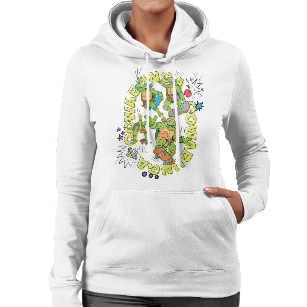 Teenage Mutant Ninja Turtles Skating Cowabunga Women's Hooded Sweatshirt-ALL + EVERY