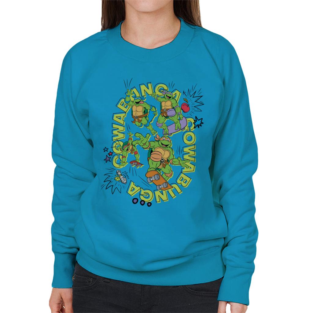 Teenage Mutant Ninja Turtles Skating Cowabunga Women's Sweatshirt-ALL + EVERY