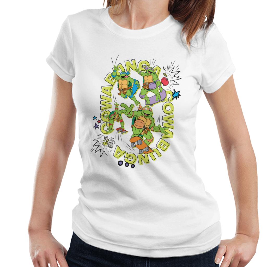 Teenage Mutant Ninja Turtles Skating Cowabunga Women's T-Shirt-ALL + EVERY