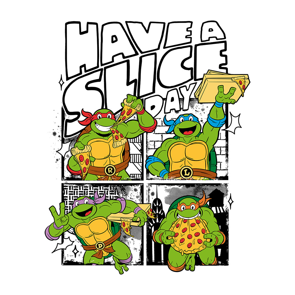 Teenage Mutant Ninja Turtles Pizza Have A Slice Day Men's T-Shirt-ALL + EVERY