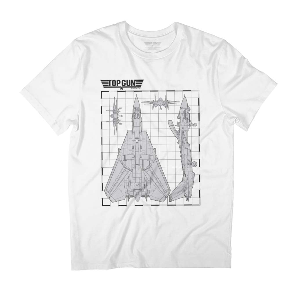 Top Gun Fighter Jet Schematics Men's T-Shirt-ALL + EVERY