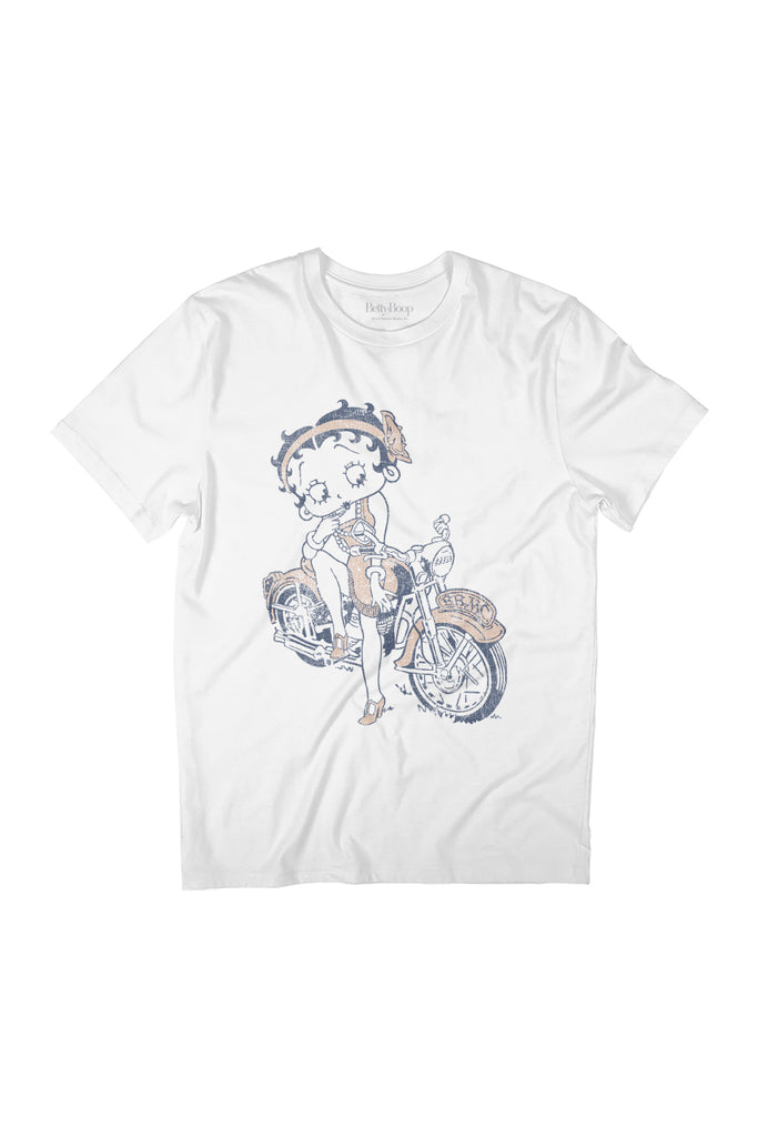 Betty Boop Flapper Girl Biker Women's Relaxed Fit T-Shirt-ALL + EVERY