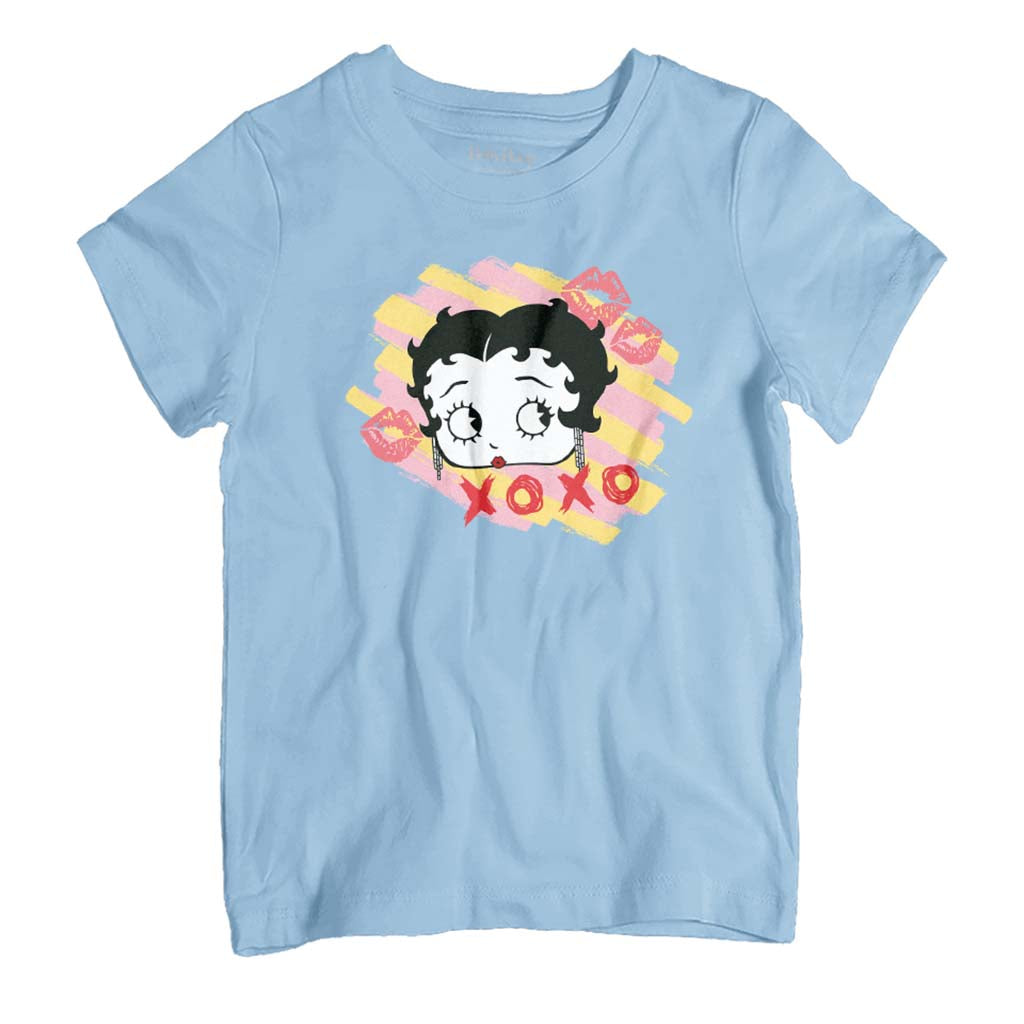 Betty Boop XOXO Lipstick Marks Kid's T-Shirt-ALL + EVERY
