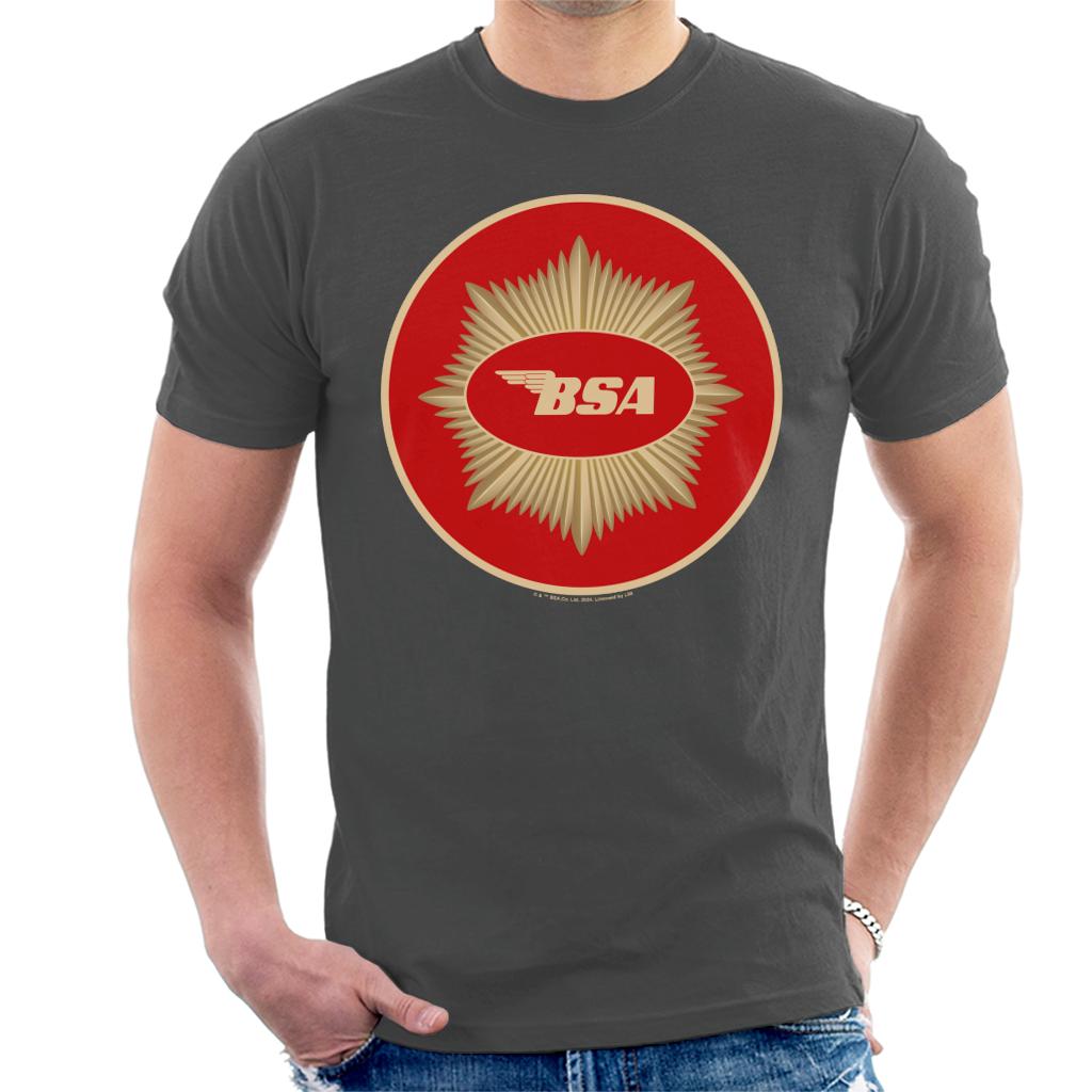 BSA Motorcycle Red Sun Flare Logo Men's T-Shirt