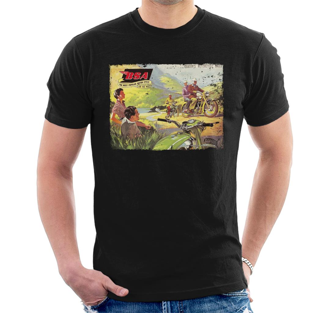 BSA Motorcycles 1950's Vintage Countryside Ad Men's T-Shirt