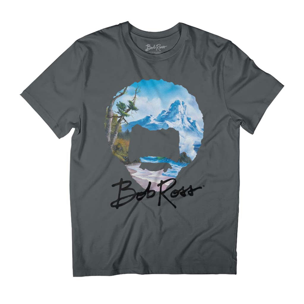 Bob Ross Painting Silhouette Men's T-Shirt-ALL + EVERY