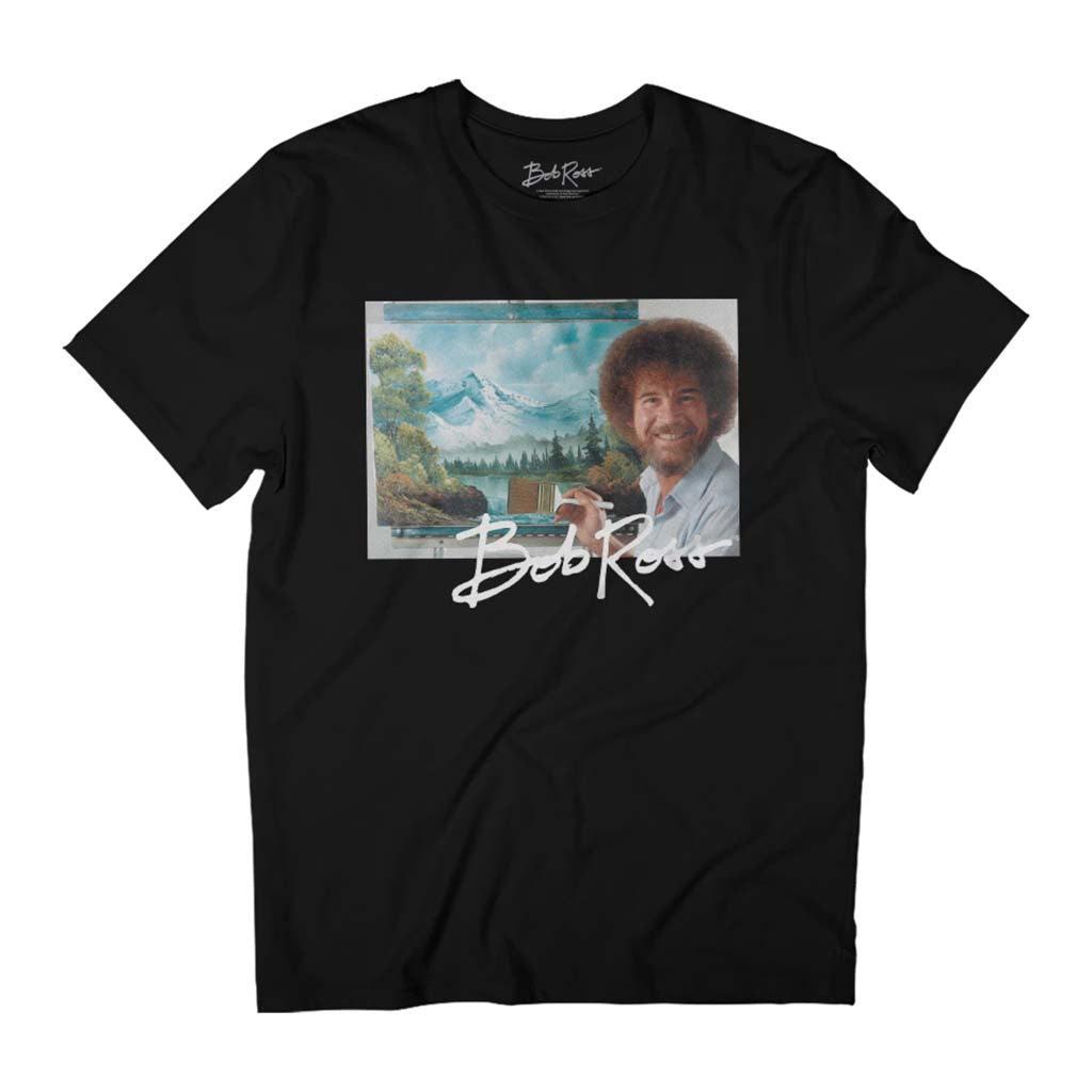 Bob Ross Painting Portrait Men's T-Shirt-ALL + EVERY
