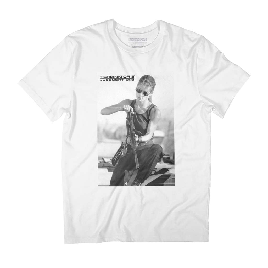Terminator 2 Sarah Connor Rifle Reload Men's T-Shirt-ALL + EVERY