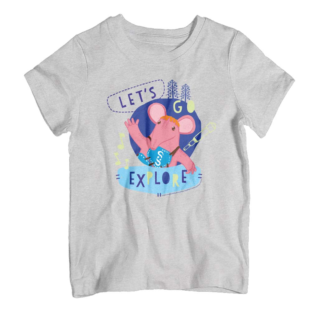 Clangers Small Clanger Let's Go Explore Retro Kid's T-Shirt-ALL + EVERY