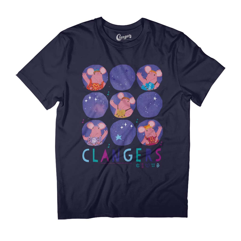 Clangers Family Waving Retro Men's T-Shirt-ALL + EVERY