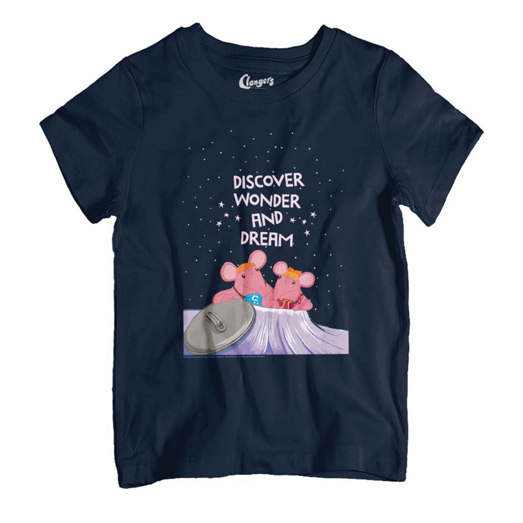 Clangers Discover Wonder And Dream Stars Retro Kid's T-Shirt-ALL + EVERY