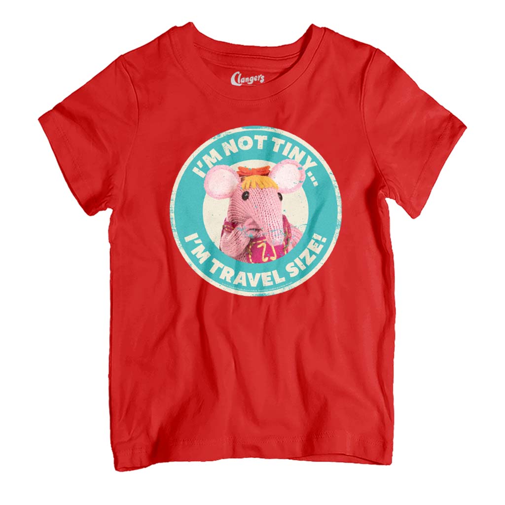 Clangers Tiny Clanger I'm Not Tiny I'm Travel Size! Retro Kid's T-Shirt-ALL + EVERY