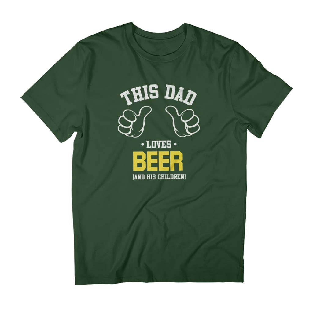 This Dad Loves Beer And His Children Men's Father's Day T-Shirt-ALL + EVERY