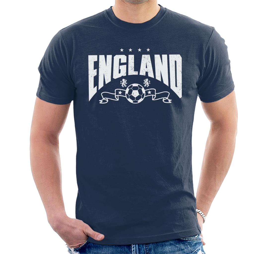 England White Print Euro Football Banner England Euro Football Men's T-Shirt