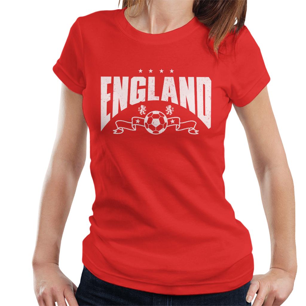 England White Print Euro Football Banner Women's T-Shirt