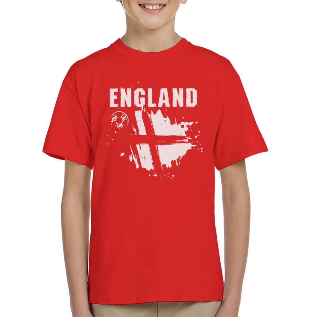 England Paint Splatter Euro Football Kid's T-Shirt