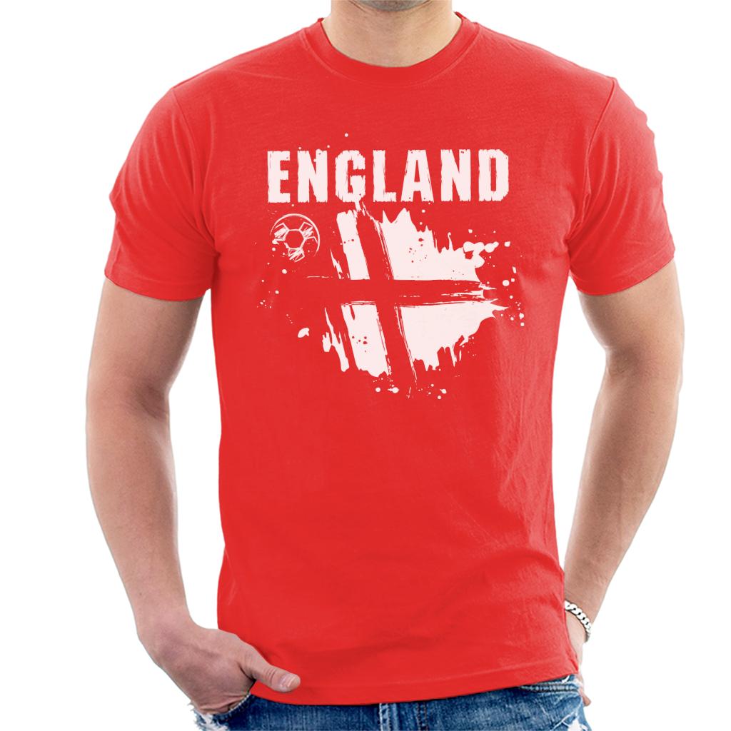 England Paint Splatter Euro Football Men's T-Shirt-ALL + EVERY