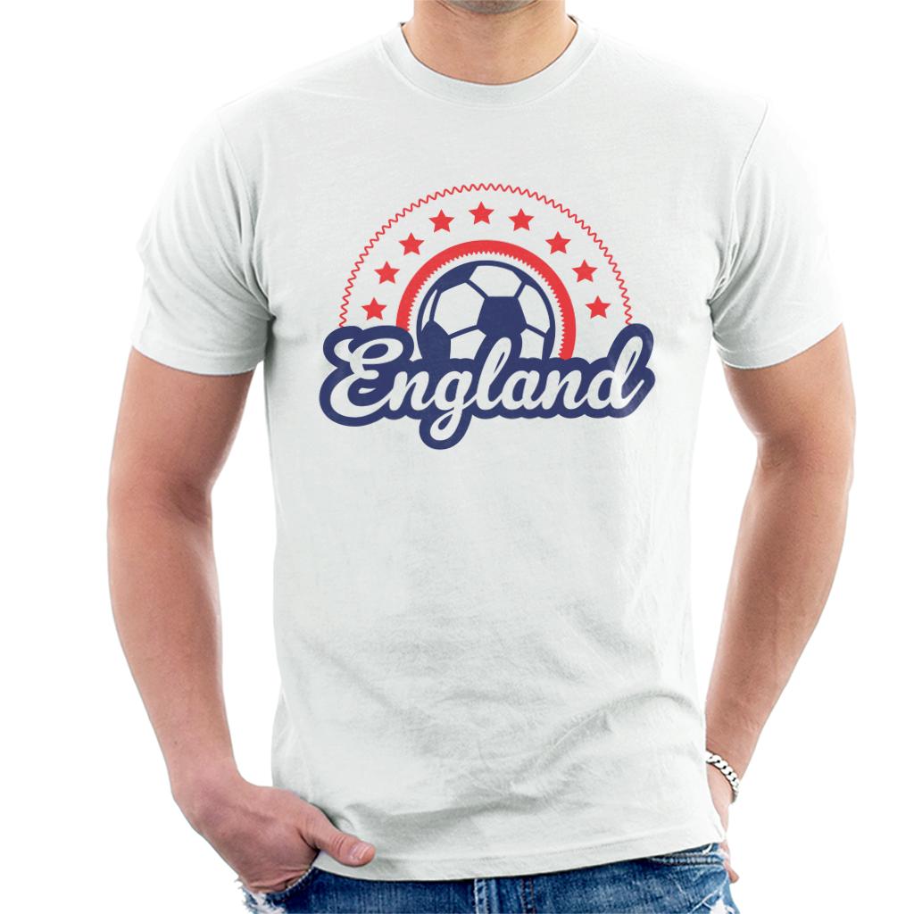 England Star Euro Football Outline Men's T-Shirt-ALL + EVERY