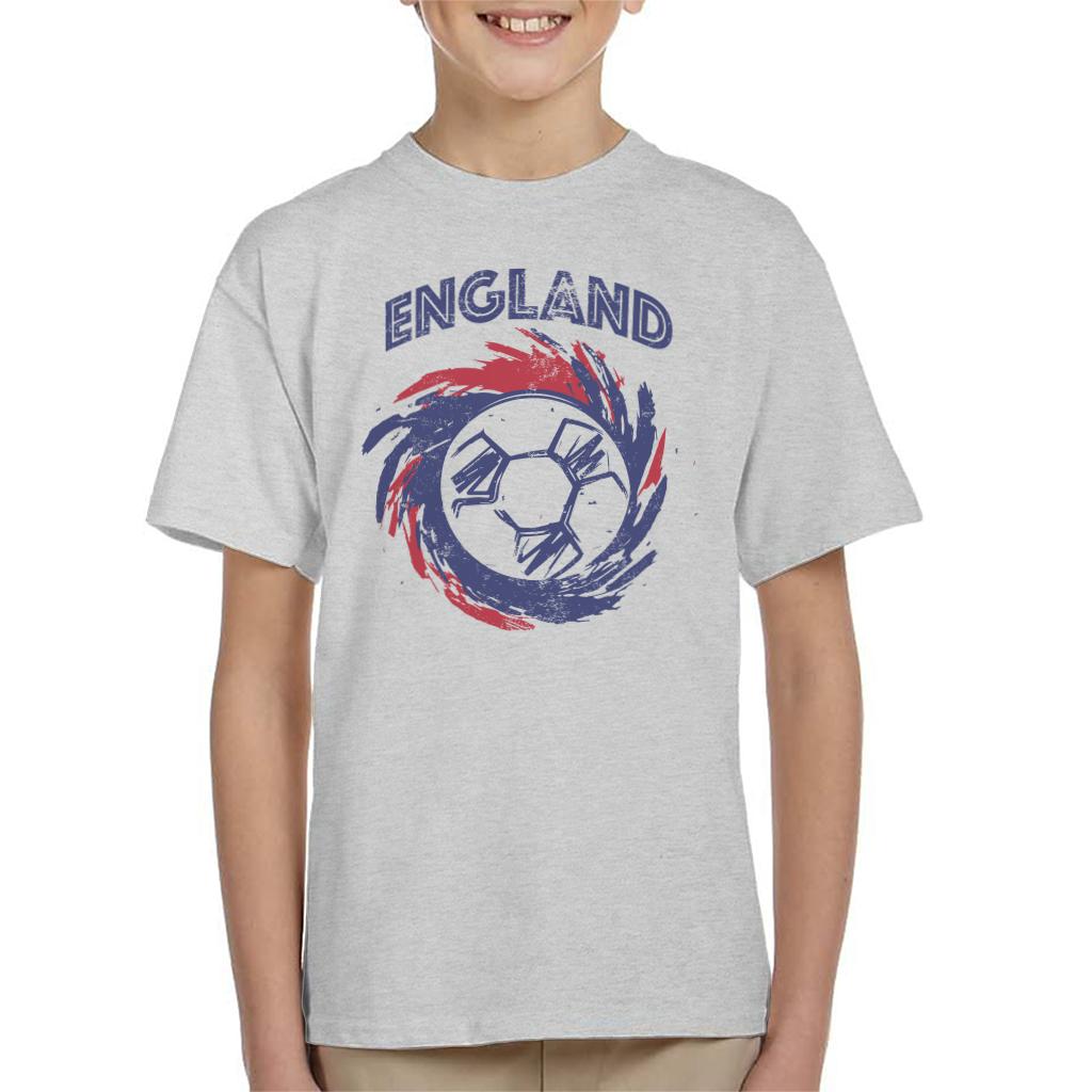 England Spin Paint Streaks Euro Football Kid's T-Shirt