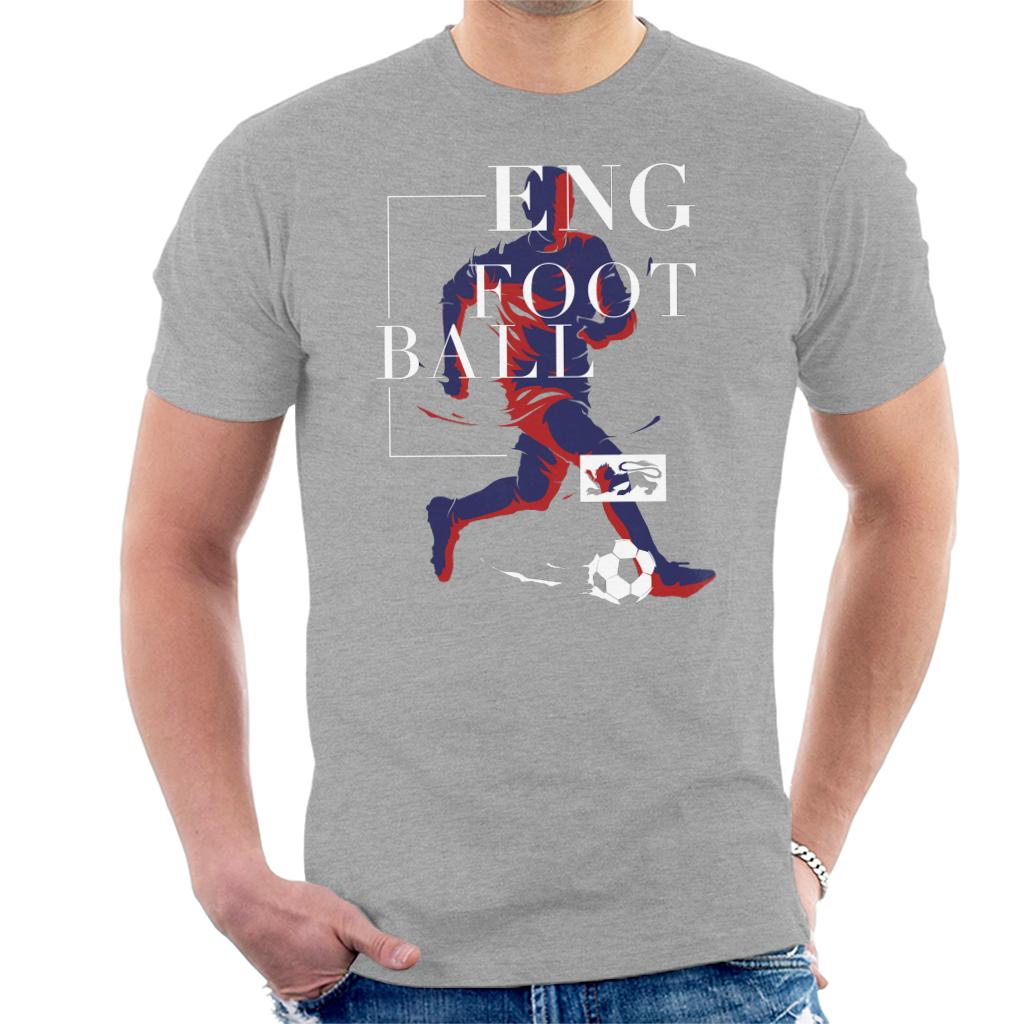 England Red And Blue Euro Footballer Men's T-Shirt-ALL + EVERY