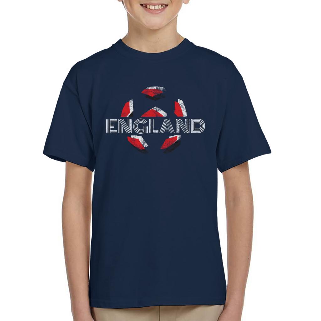 England Retro Ball Art Euro Football Kid's T-Shirt