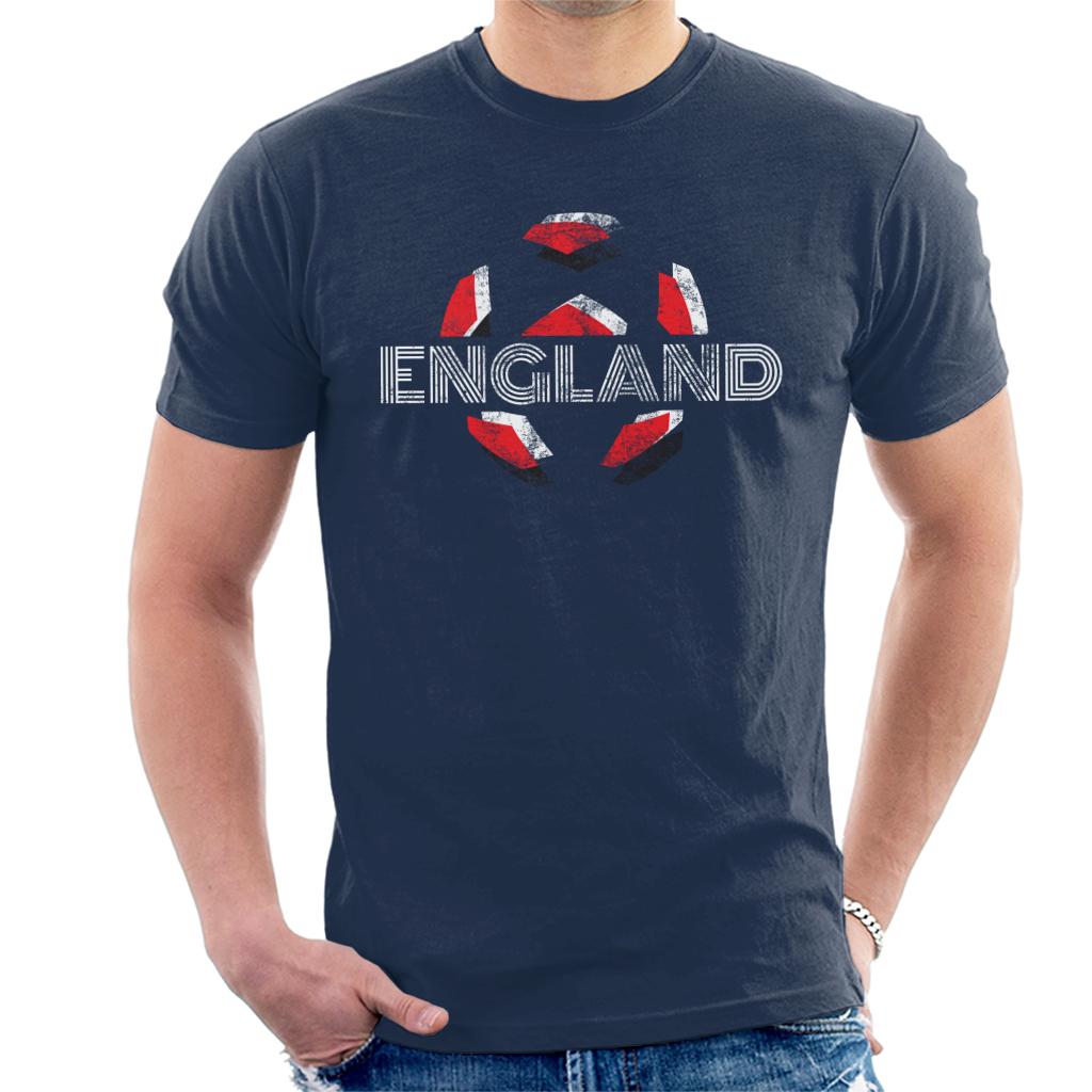 England Retro Ball Art Euro Football Men's T-Shirt-ALL + EVERY