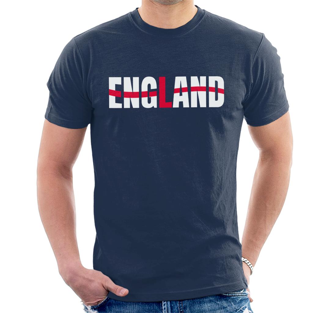 England Flag Text Euro Football Men's T-Shirt-ALL + EVERY