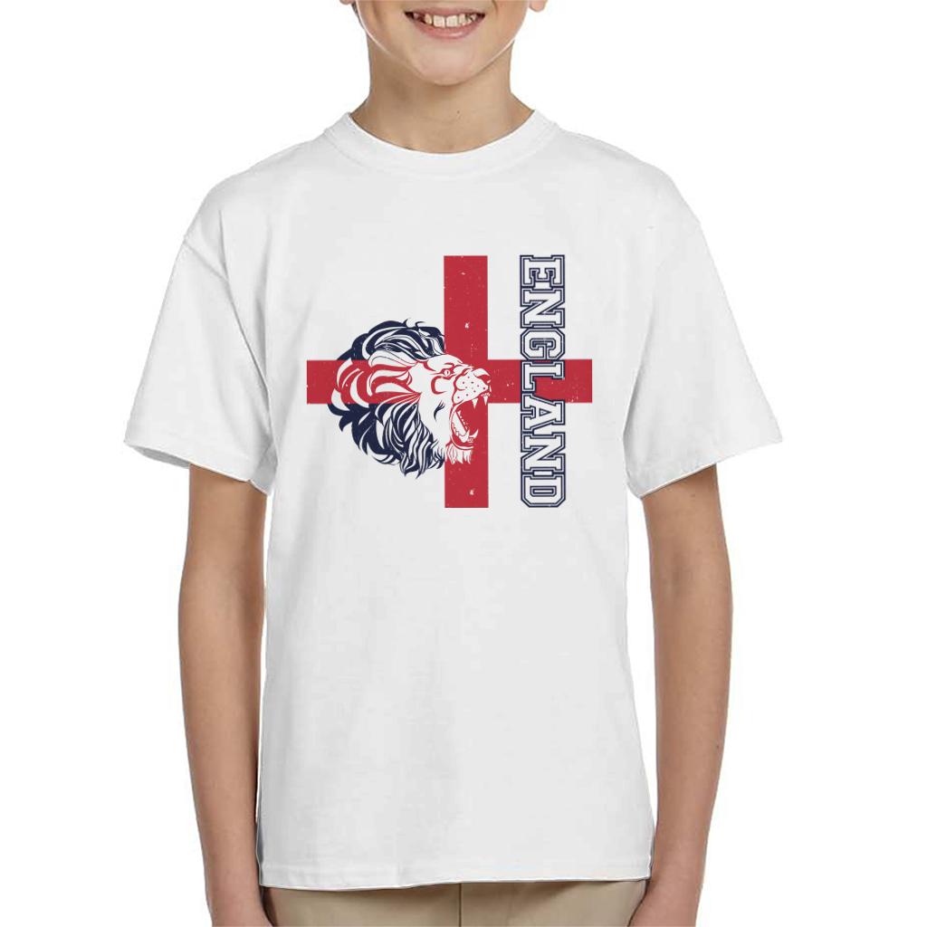 England Lion Red Cross Euro Football Kid's T-Shirt