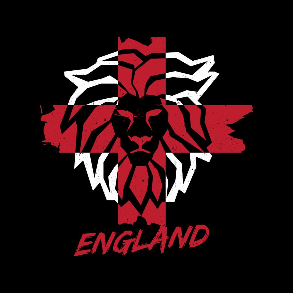 England Lion Mane Outline Euro Football Men's T-Shirt-ALL + EVERY