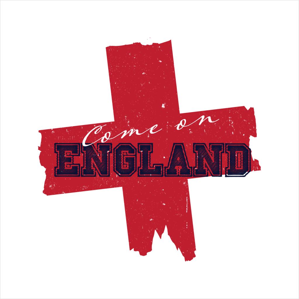 Come On England Red Cross Distress Euro Football Men's T-Shirt-ALL + EVERY