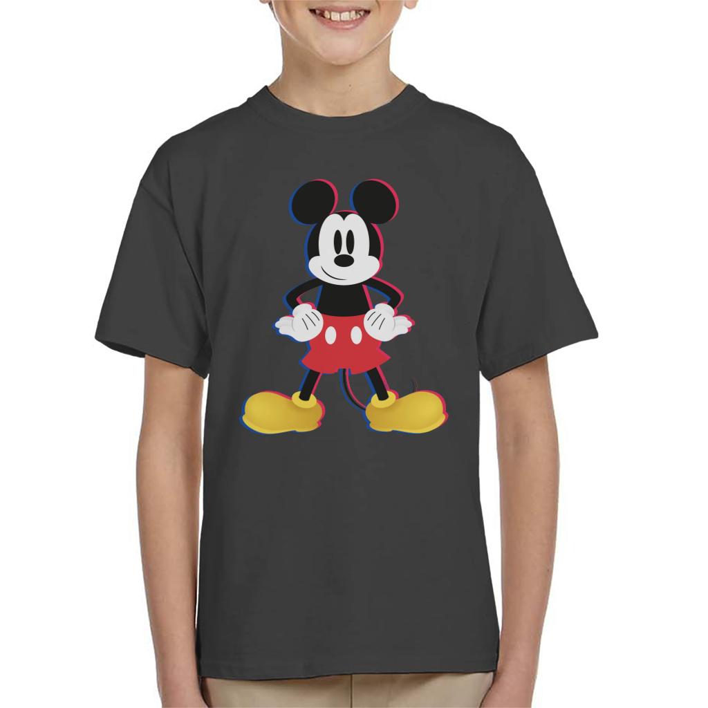 Disney Mickey Mouse 3D Effect Pose Kid's T-Shirt-ALL + EVERY