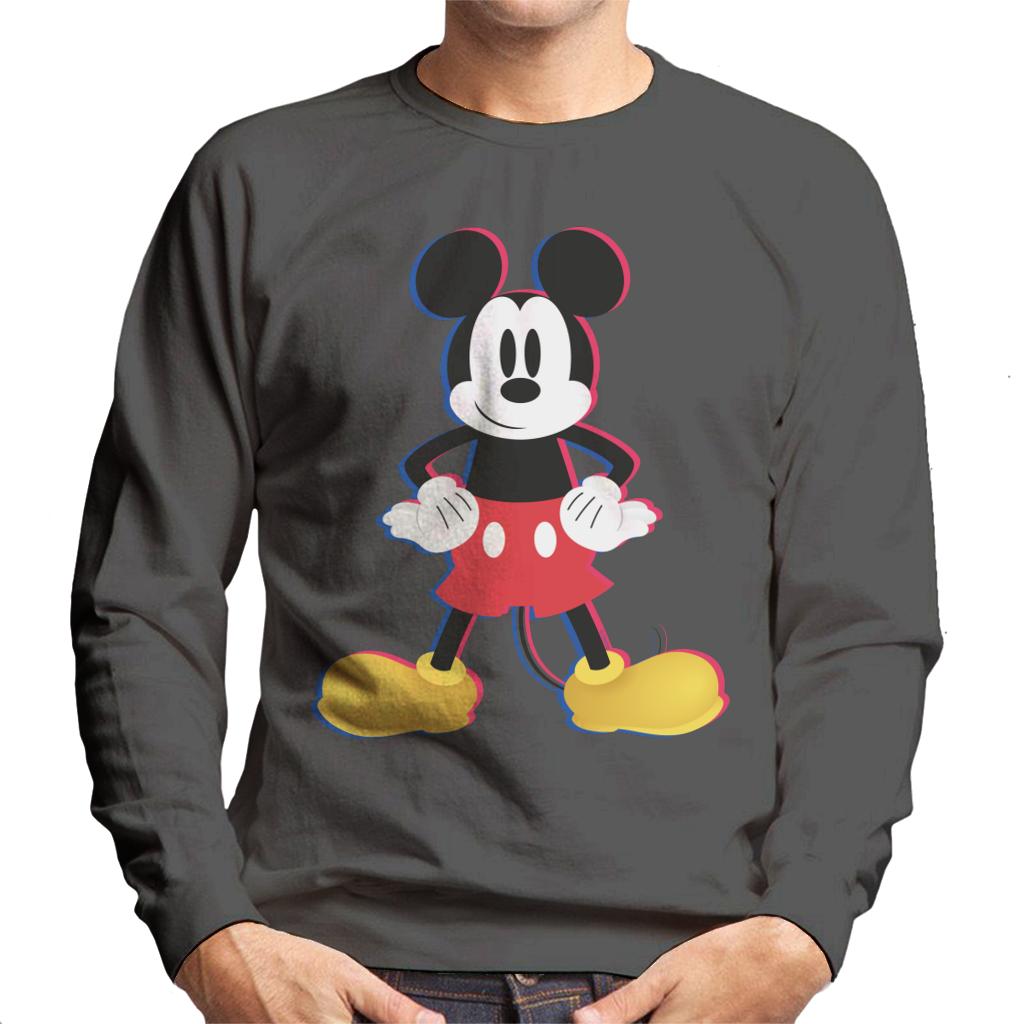 Disney Mickey Mouse 3D Effect Pose Men's Sweatshirt-ALL + EVERY