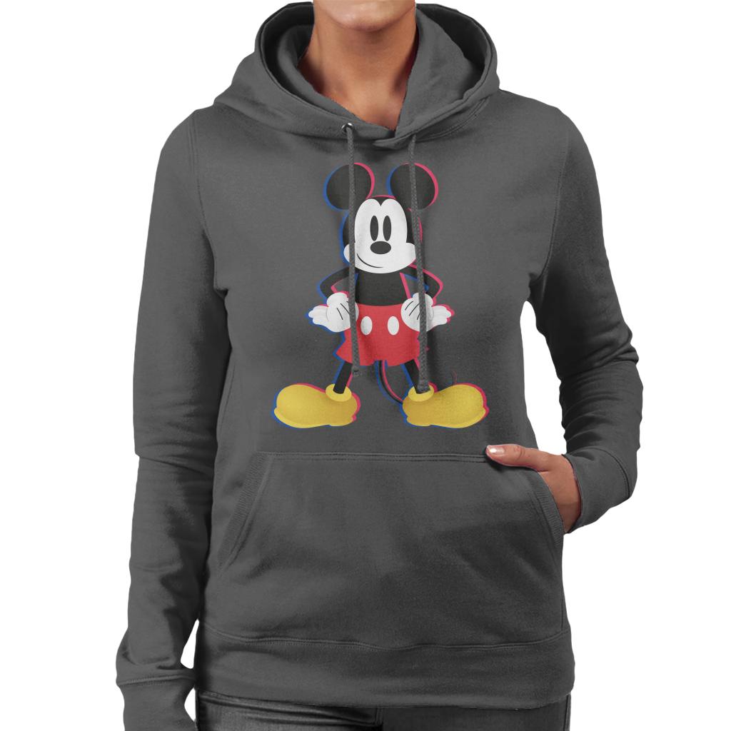 Disney Mickey Mouse 3D Effect Pose Women's Hooded Sweatshirt-ALL + EVERY