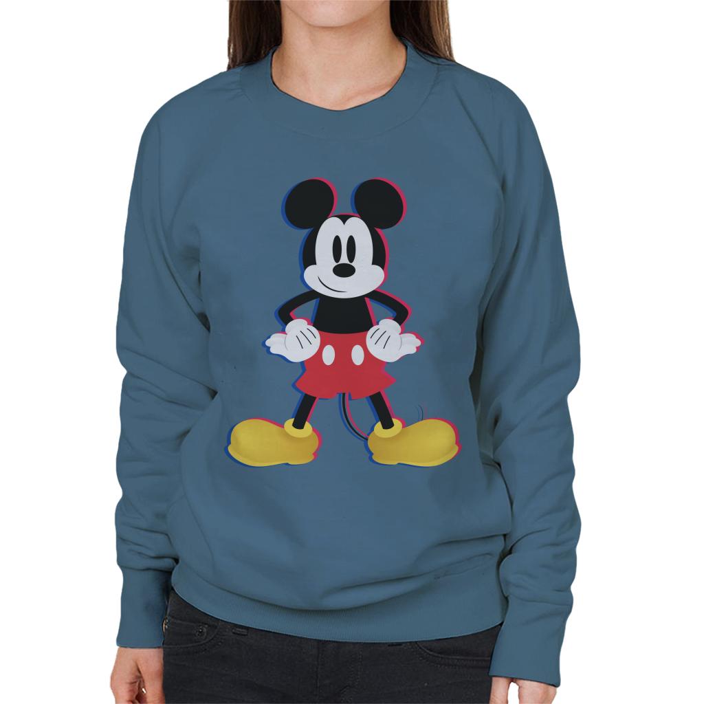 Disney Mickey Mouse 3D Effect Pose Women's Sweatshirt-ALL + EVERY