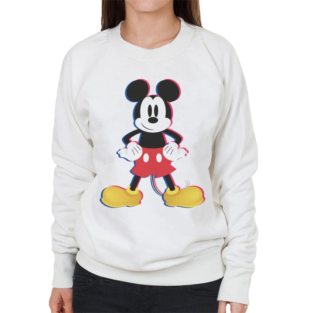 Disney Mickey Mouse 3D Effect Pose Women's Sweatshirt-ALL + EVERY