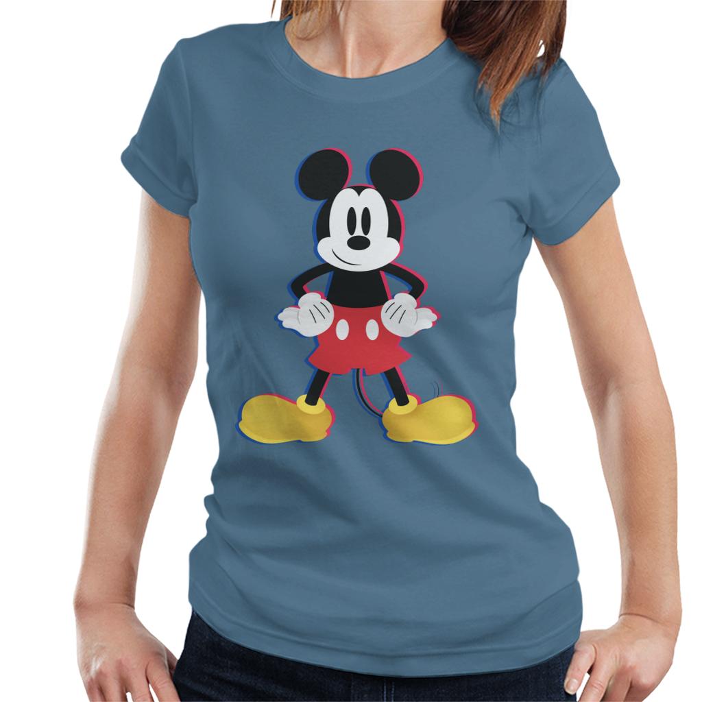Disney Mickey Mouse 3D Effect Pose Women's T-Shirt-ALL + EVERY
