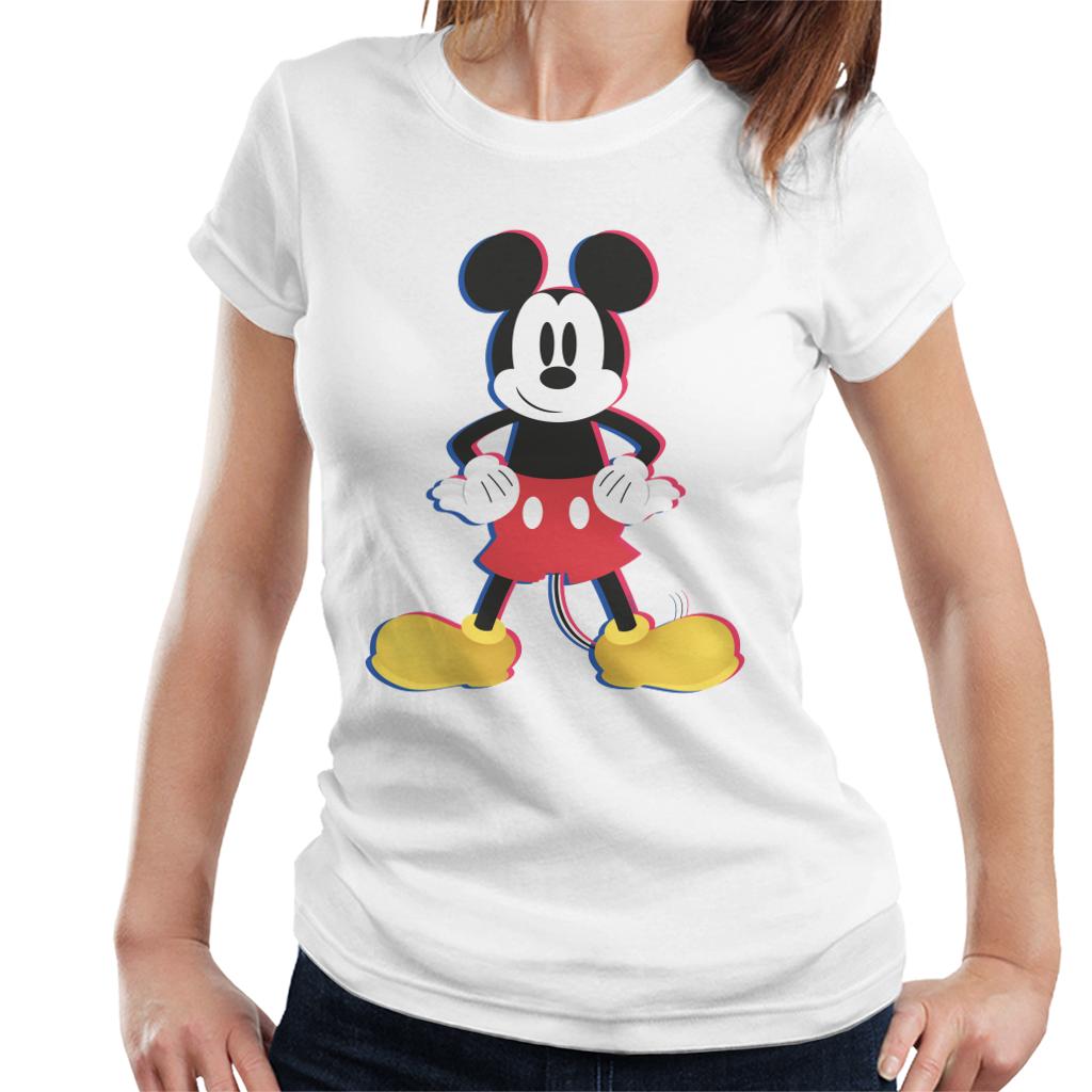 Disney Mickey Mouse 3D Effect Pose Women's T-Shirt-ALL + EVERY